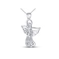 thumbnail image 2 of Diamond Princess 10kt White Gold Womens Round Diamond Guardian Angel Pendant 1/10 Cttw, 2 of 2