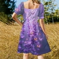 thumbnail image 3 of Lavender Short Sleeved Dress Summer Dresses Birthday Dress for Women Luxury 2025 Dress Party Night, 3 of 6