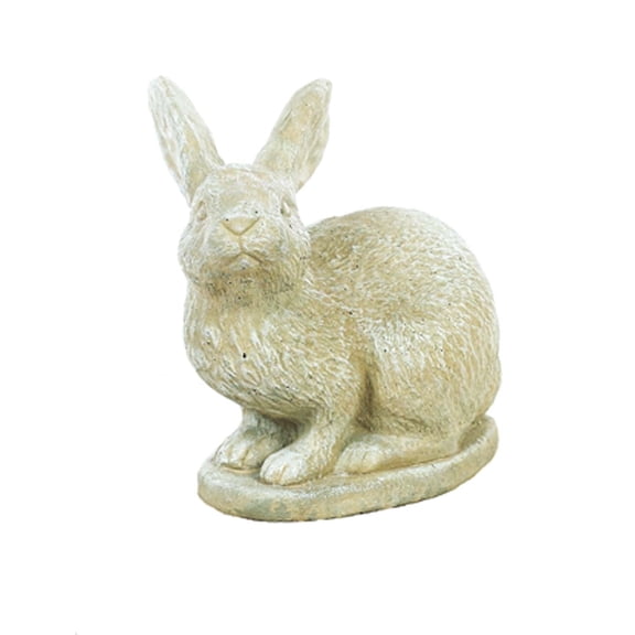Solid Rock Stoneworks Rabbit Looking Left Concrete Statue, 11" Tall, Desert Sand Color