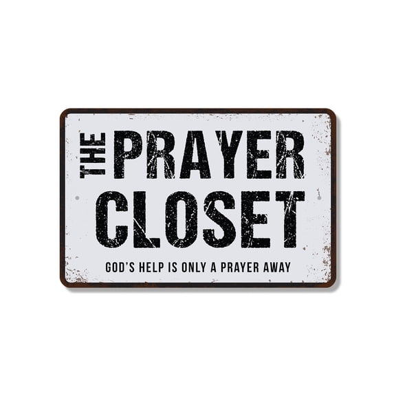 Prayer Closet 10 Inch x 14 Inch Novelty Plastic Sign Kneel Pray Repeat Durable Weatherproof UV Protected Perfect for Bedrooms Hallways Churches Fun Gift for Believers Families Prayer