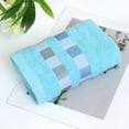 thumbnail image 5 of Btomtd Striped Bath Towels, Absorbent and Thick Towels for Bathroom, Soft Household Shower Towel and Face Washcloth, 1-Pack, Size 30" x 14", Blue, 5 of 8