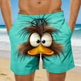 thumbnail image 2 of Timoontee Mens Funny Cartoon Animals Print Swim Trunks Lightweight Quick Dry Beach Shorts Elastic Waist Drawstring Summer Casual Shorts Green XXXL, 2 of 6