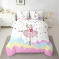 thumbnail image 2 of Homewish Kids Children Ballet Girl Bedding Comforter Set 7-Piece,Dance Theme King Bedding Sets,Abstract Gradient Glitter Ultra Soft Bed Sheets,Breathable Home Decor,Reversible, 2 of 8