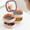thumbnail image 2 of Jewelry Storage Box Rotating Earrings Necklace Rings Organizer Case Multi-Layer Tray Holder, 2 of 9