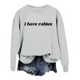 thumbnail image 4 of TINZ Femmes Quotidien Maison Extérieur Entraînement Manches Longues Col Rond T-Shirt Haut Chandail Imprimé Blouse de Rue Mode Urbaine Dames Shorts Ensembles Lingerie Légère Chandails Légers Femmes, 4 of 4