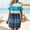 Blue1, variant on Women's Contrast-Colored Striped Casual Loose Short-Sleeve Dress – Round Neck Above-Knee A-Line Dress with Pockets S-5XL