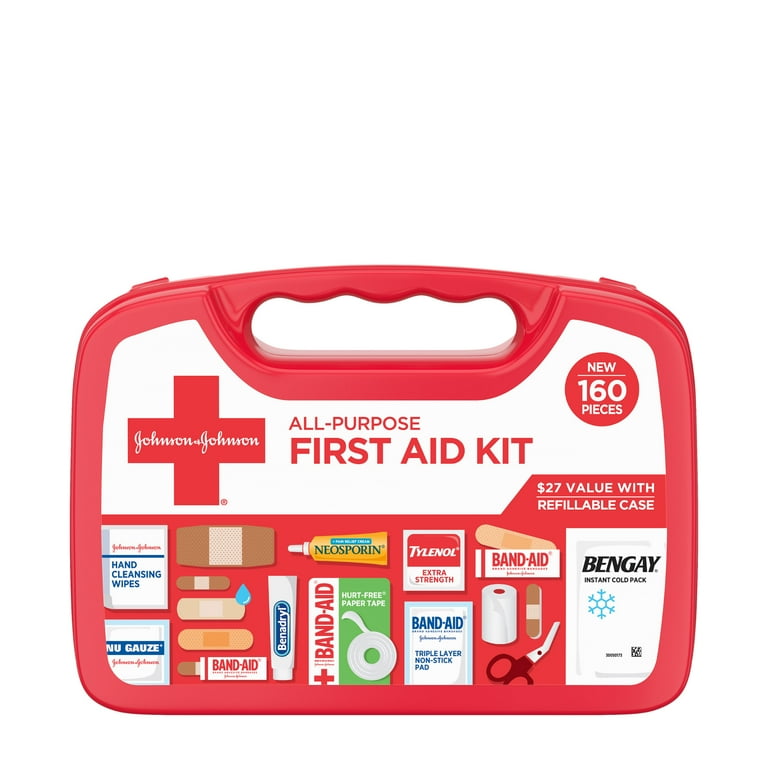 JOHNSON&JOHNSON FIRST AID缶ジョンソンエンドジョンソン Johnson & Johnson All-Purpose Portable Compact First Aid Kit