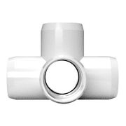 FORMUFIT PVC Fitting, 5-Way Cross Side Outlet, Furniture Grade, 3/4 Size, White, 8-Pack (F0345WC-WH-8)