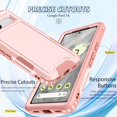 thumbnail image 3 of Dteck Case for Google Pixel 8 Pro,Shockproof Silicone + PC 3-Layer Protective Case Heavy Duty Armor Back Cover,Rosegold, 3 of 7