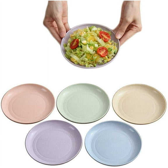 Saucer Small Dessert Plate Wheat Straw Table Service Crockery, Dinner Dish, Appetizers, Seasoning Dish Sauces Salt Snacks Small Plate, Robust, Microwave,