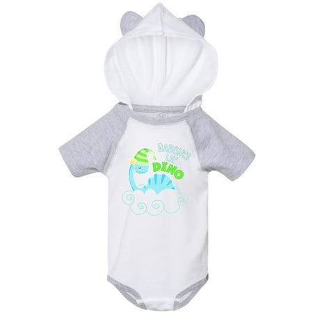 

Inktastic Babcia s Lil Dino with Cute Blue Baby Dinosaur Gift Baby Boy or Baby Girl Bodysuit