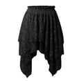 thumbnail image 6 of MIXUE Skirts For Women Summer Sheer Mesh Solid Color Lace Ruffle Pleated A Line Flowy Mini Skirt Sportwear,Black,M, 6 of 6