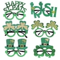 thumbnail image 2 of 6 PCS Día de San Patricio Gafas Green Trébol Accesorios Accesorios de traje de fotografía Props Escuela Escenario Performance Papel Play Pop Inevent HA012467-00, 2 of 7