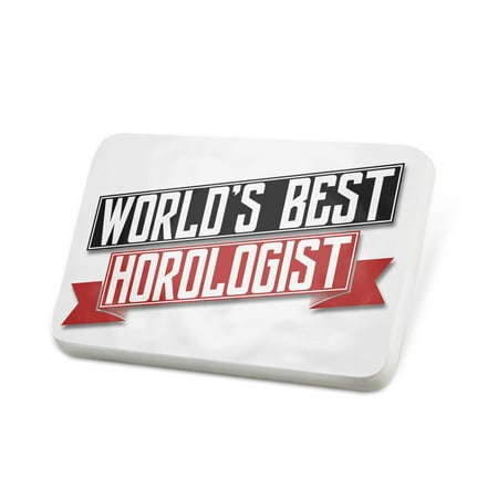 Porcelein Pin Worlds Best Horologist Lapel Badge – NEONBLOND