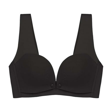 Bcresic Saving Nursing Bras for Breastfeeding Women Natural Shape Maternity Bra Front-close Buckle Bralettes Seamless Comfort Pregnancy Underwear Deals Black X-Large