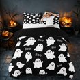 thumbnail image 3 of Homewish Cute Boo Ghost Bedding, Cartoon Halloween Duvet Cover Full, Black White Gray, Black Reversible 3-Piece, 1 Duvet Cover and 2 Pillowcases, 3 of 7