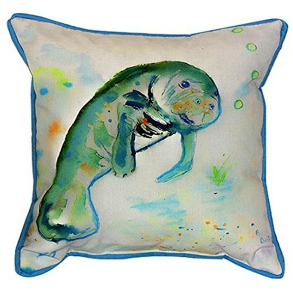 Betsy Drake ZP061 22 x 22 in. Betsys Manatee Extra Large Zippered Pillow
