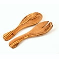 thumbnail image 2 of Beldinest Handmade Olive Wood Utensil Set of Two - 9 inch Curved Salad Servers (Spoon and Fork) (Tunisia), 2 of 2