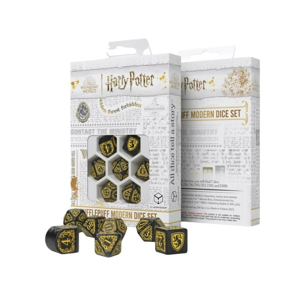 Set de dados Q-Workshop Harry Potter Hufflepuff Modern Black