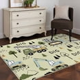 thumbnail image 3 of Cartoon Tractor Area Rugs 3'x5', Washable Small Throw Rugs for Living Room Bedroom, Cute Green Digger Shovel Truck Rustic Indoor Outdoor Rug Non-Slip Low Pile Carpet Runner Reversible Floor Mats, 3 of 8