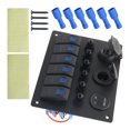 thumbnail image 2 of tredstone Panneau de Commutation Marine 6 Gang ON Off Rocker Panneau de Commutation Rocker Panneau de Commutation Panneau Voltmètre Installation Facile, 2 of 6