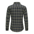 thumbnail image 3 of Mens Button Down Shirt Long Sleeve Fashion Casual Collar Regular Fit Flannel Shirt Breathable Lightweight Fall Plaid Classic Basic Tops With Pocket Navy XL, 3 of 3