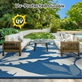thumbnail image 3 of VUNATE Outdoor Rug Carpet 8'x10' Waterproof Reversible Patio Rug Portable Indoor Outdoor Rug Plastic Straw Rug for Beach RV Camping Garden Picnic Deck Backyard Tropical Porch Decor Blue, 3 of 8