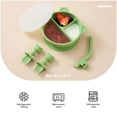 thumbnail image 2 of Food-Grade Silicone Stay Put Suction Bowls + Lid + Straw + Spoon + Fork for Babies Toddlers,Divided Design,Learning Bowl, 2 of 8
