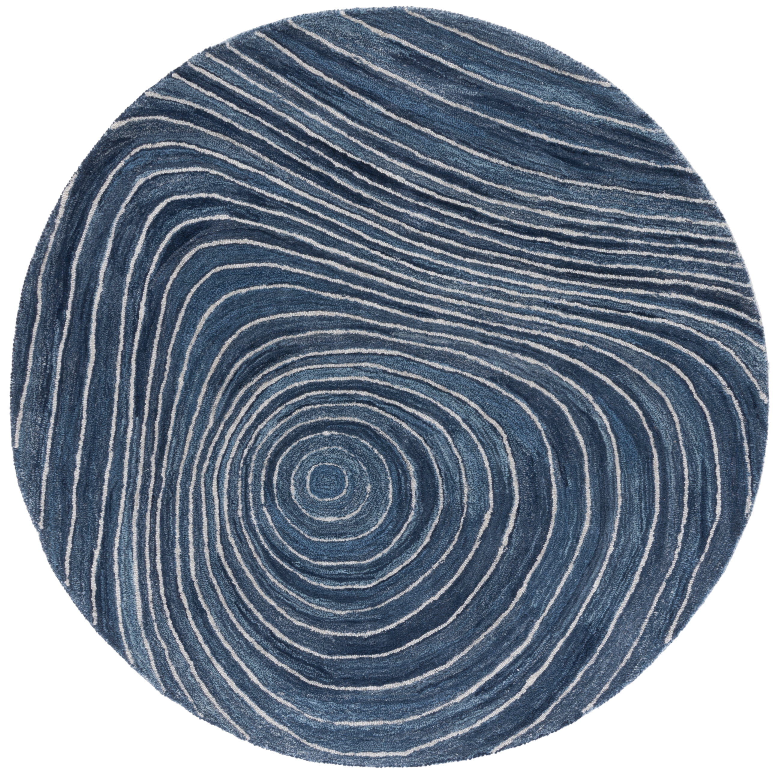 SAFAVIEH Abstract Clifton Abstract Area Rug, Blue/Ivory, 6' x 6' Round
