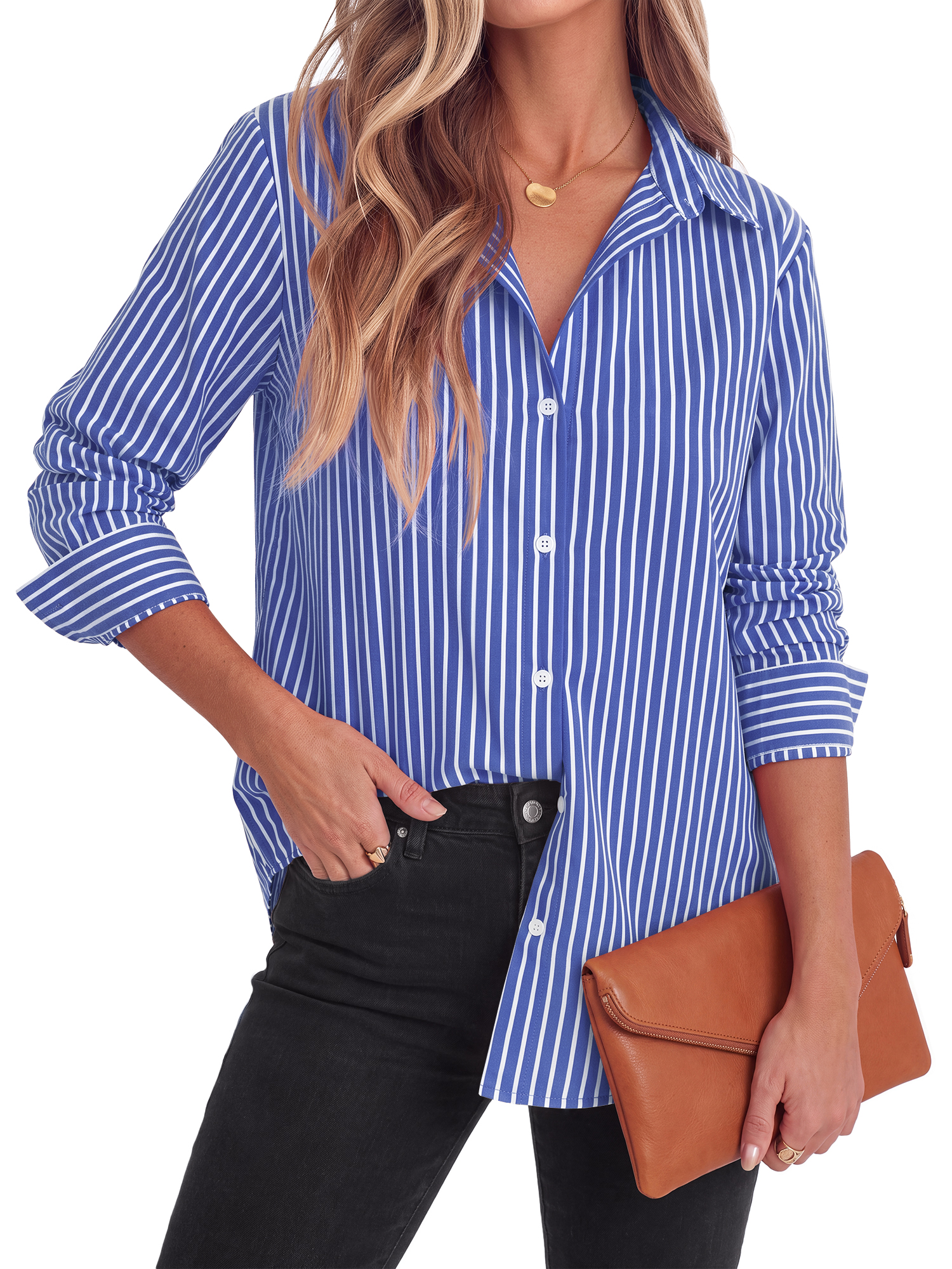Fantaslook Women's Striped Button-Down Shirt photo 3