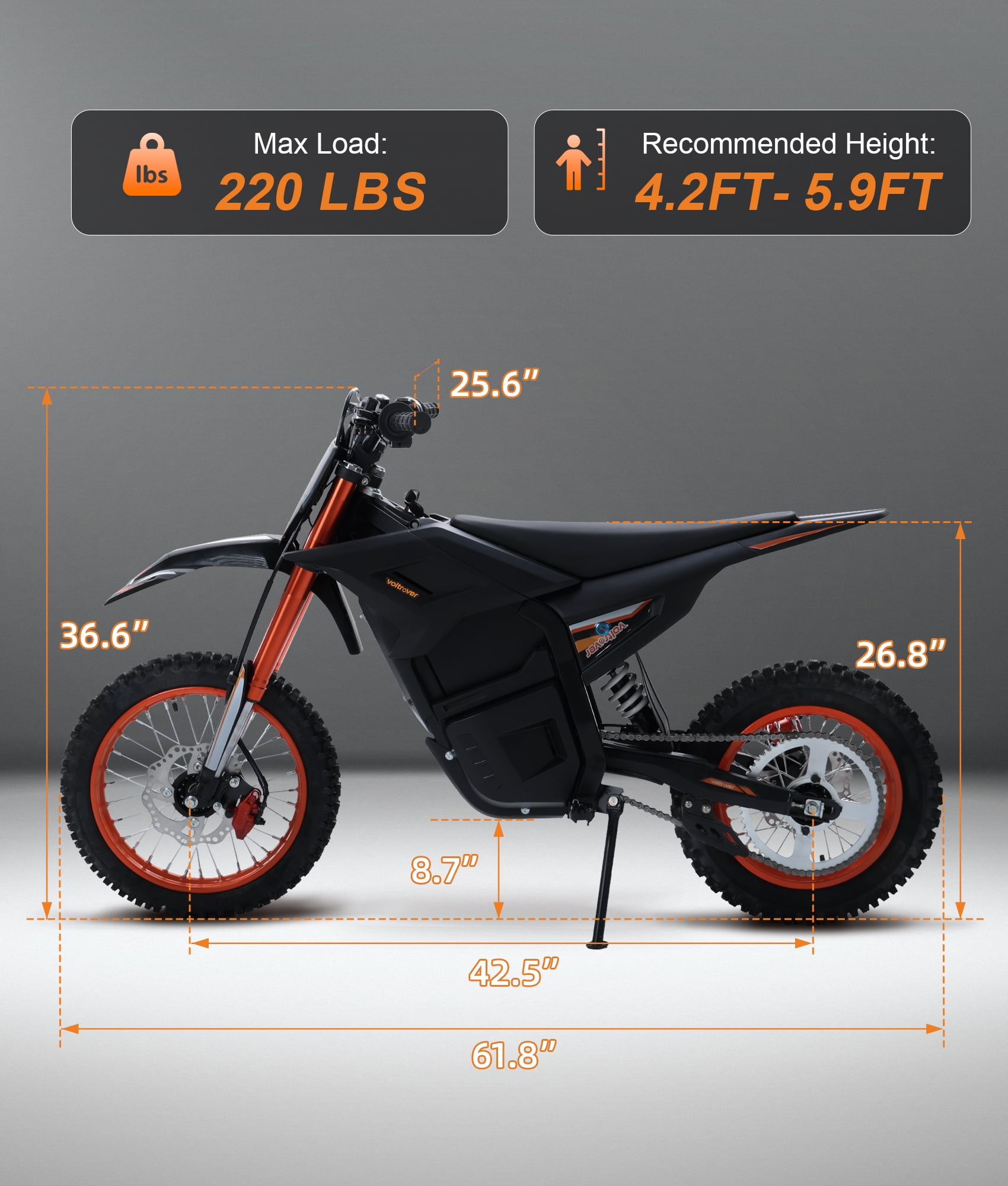 Electric Dirt Bike for Adults & Teens 13+, 2000W Off-Road Electric Motorcycle, 48V 21Ah Removable Battery, 37MPH Fat Tire E Dirt Bike with Hydraulic Brakes, Family Trail Riding Gift-Orange