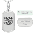 thumbnail image 2 of Help Comes From God Stainless Steel or 18k Gold Premium Swivel Dog Tag Keychain, 2 of 16