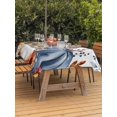 thumbnail image 2 of Outdoor Tablecloth with Umbrella Hole and Zipper, Orange Blue Pumpkins Fall Rectangle Table Cloth 52x70 Inch Waterproof Tablecloth, Thanksgiving Floral Botanical Picnic Table Cover for Patio Camping, 2 of 7