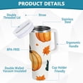 thumbnail image 2 of Yayeee 30oz Stainless Steel Tumbler with Straw and Handle Double-Wall Insulated Travel Water Bottle, Pumpkins Patten, 2 of 8