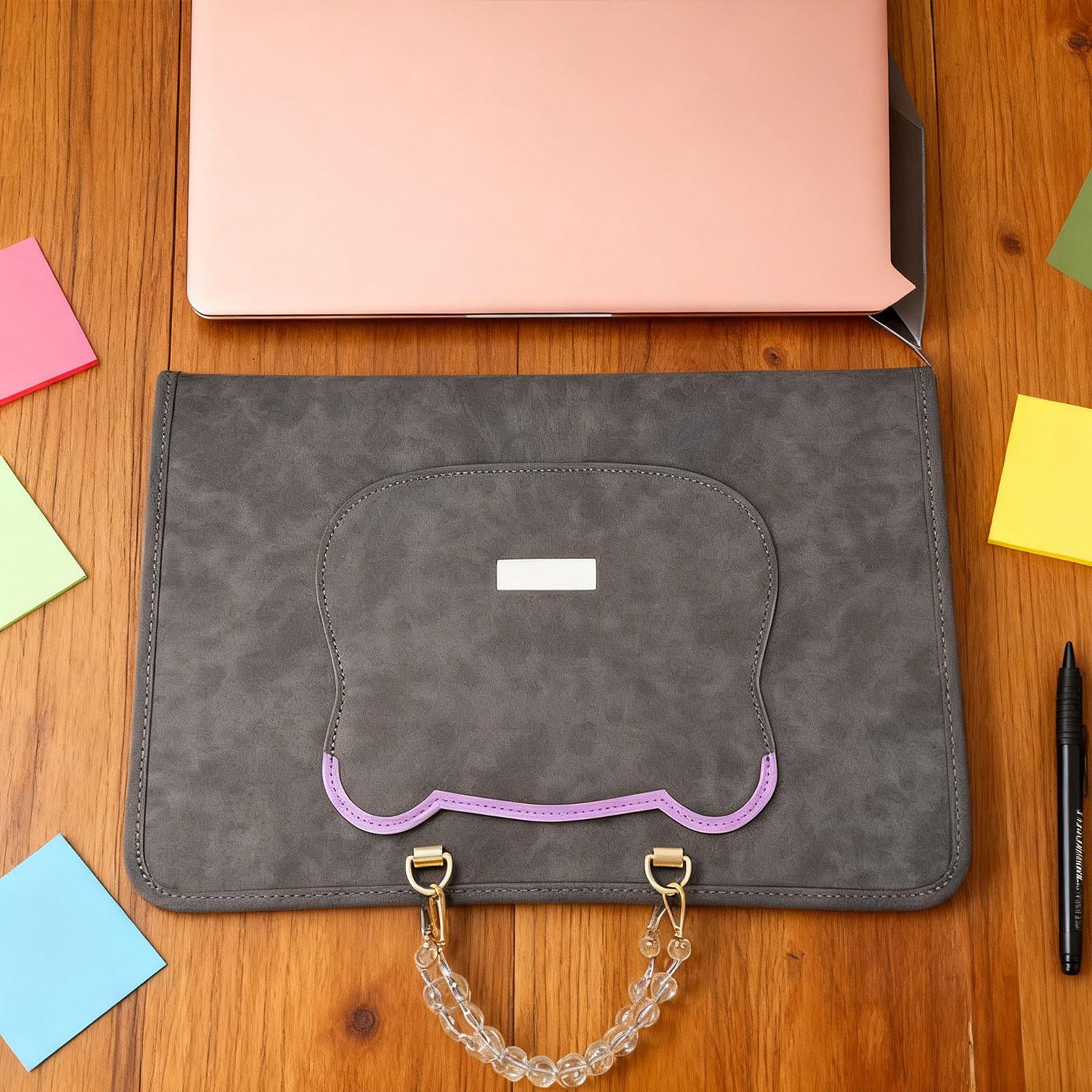 Laptop Bag Sleeve Flip Case PU Leather Waterproof Storage Pouch for 13 Inch Computer School Work