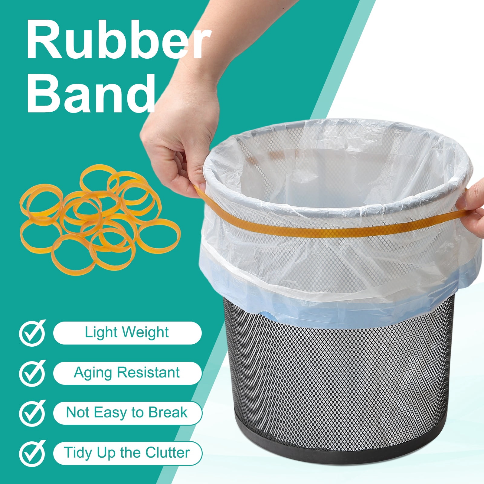 400Pack Rubber Bands, 3.94x0.16 Inch Elastic Bands for Office Supplies, Yellow