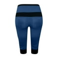 thumbnail image 3 of Color Block Pants for Women Casual Athletic Drawstring High Waist Capri Trousers with Pocket Loose Jogger Workout Sweatpants, Blue, L, 3 of 4