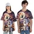 thumbnail image 4 of Spooky Halloween Night Witch Great Pyrenees Glowing Pumpkins All Over Print 3D Baseball Shirt Pyr Dog Lover Softball Sport - 12015, 4 of 6