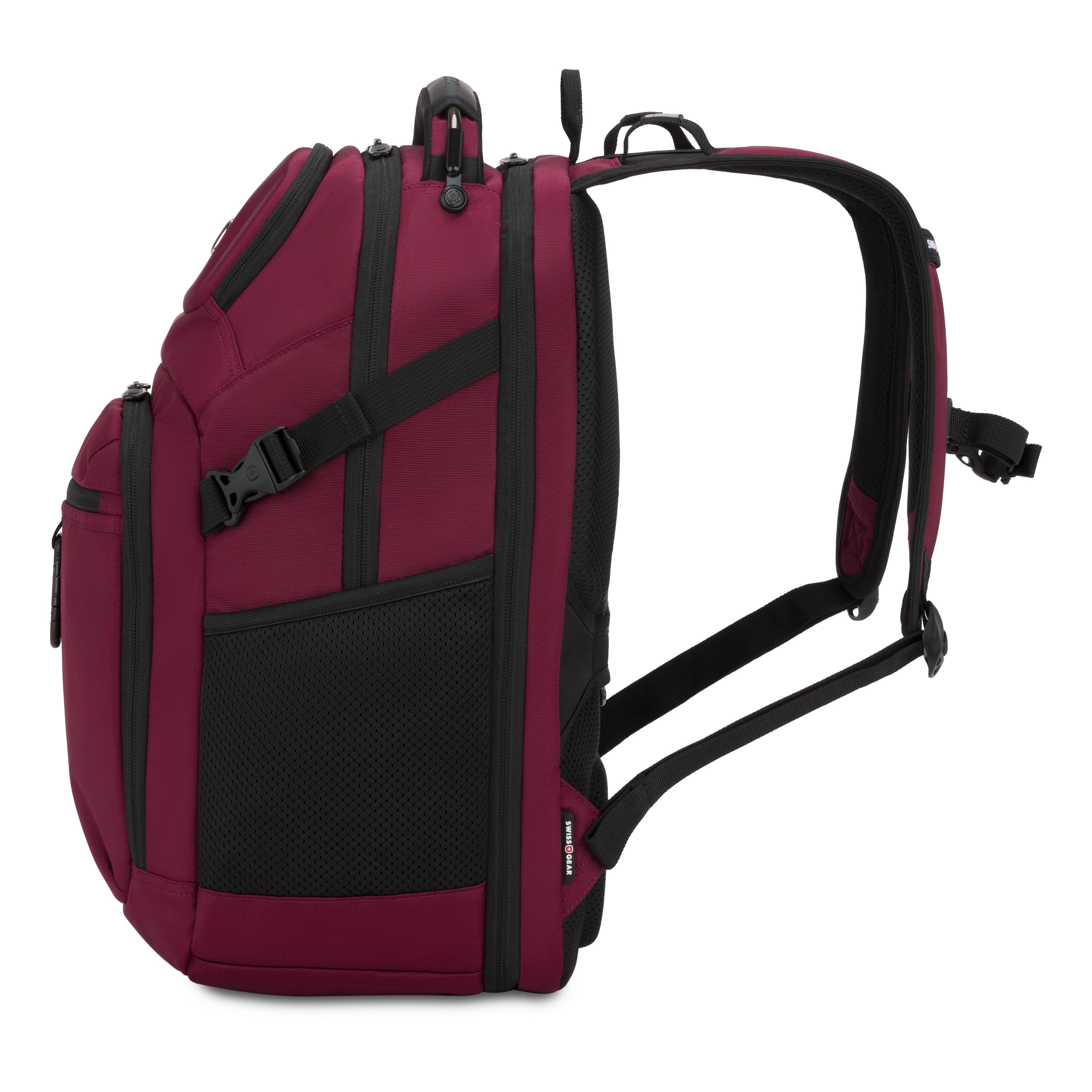SWISSGEAR Stride ScanSmart Laptop Backpack, Burgundy, Feature Packed for School, Travel, Everyday