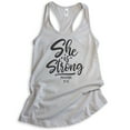 thumbnail image 1 of She Is Strong Tank Top, Ladies Racerback Tank Top, Empowered Tank, Jesus Tank, Scripture Tank Proverbs Tank, Silver Gray, Small, 1 of 3