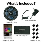 Monster Smart LED Strip Lights for TV, Multicolor LED Lights for 55-85 Inch TVs, Sound Reactive, App Control