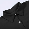 thumbnail image 6 of Tops Fashionable Loose Casual Solid Color Long Sleeved Shirt, Black S, Size S-XXL, 6 of 6