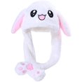 thumbnail image 1 of Divertido gorro de peluche con orejas de animal para mujeres y niñas. Juguete de regalo de cumpleaños con orejas móviles (botón pulsador). Gorro de cosplay., 1 of 5