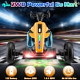 thumbnail image 2 of VIBESPARK 12V Electric Go Kart, Ride on Toys for Toddlers with Cool Flashing Lights, Foldable Electric Cars, Ride on Cars w/ Adjustable Seat, Built-in Music, EVA Wheels, Yellow, 2 of 8