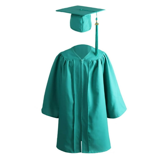 Kids Kindergarten Graduation Cap and Gown Set Green Cap and Gown Set Class of 2025 Tassel Set