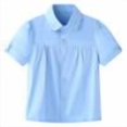 thumbnail image 7 of DJDLJWCJ Teen Girls Short Sleeve Button Down Shirts Summer Lightweight Lapel Blouse Shirt for School Uniform Light Blue Size 8, 7 of 7