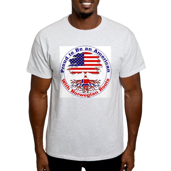 CafePress - American Norwegian Roots Ash Grey T Shirt - Men's Classic Graphic T-Shirt