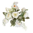 thumbnail image 1 of CSChome Artificial Flower Artificial Flower Bunch: Realistic Looking Non fading 5 Forks with 4 Rosebuds Perfect for Wedding Simulation Bouquets and Home Decor, 1 of 7