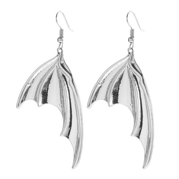 1 par de pendientes de ala de murciélagos de Halloween Pendientes góticos de metal Joyería de oreja de Halloween