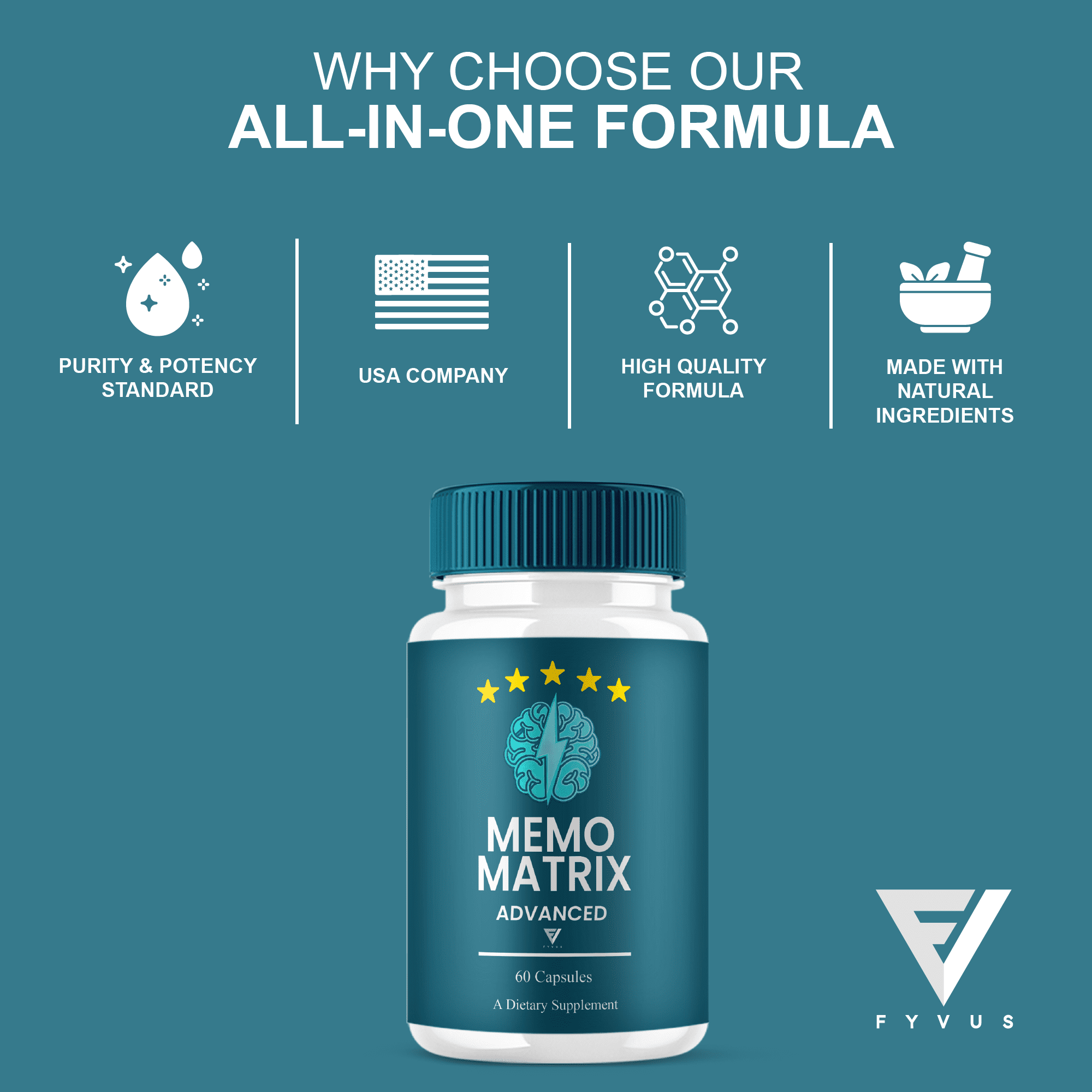 (3 Pack) Memo Matrix Advanced Capsules, Memo Matrix Brain Support (180 Capsules)